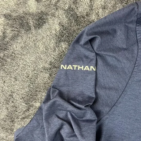 Nathan Running Hoodie Pullover Men's XL Navy Blue Thumbholes Outdoor - Picture 4 of 10